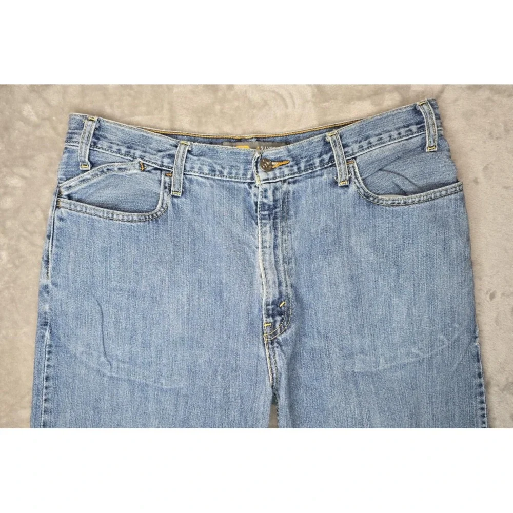 Vintage Levis SilverTab Jeans Mens 36x34 Y2K Low Rise Loose Fit Baggy Light Wash